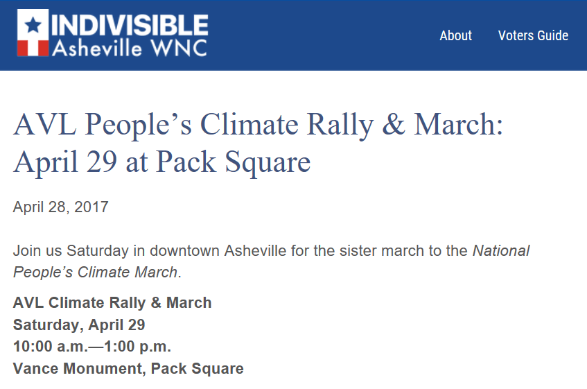 Asheville Indivisible Climate Rally